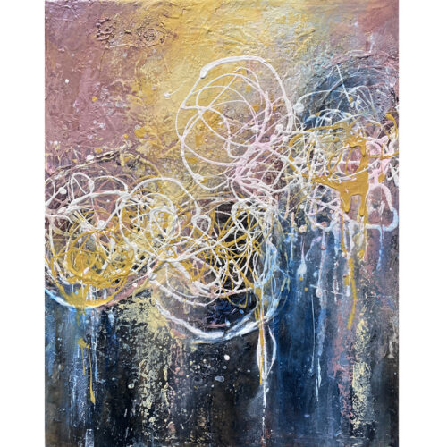 Scribbles Confetti - mixed media on canvas